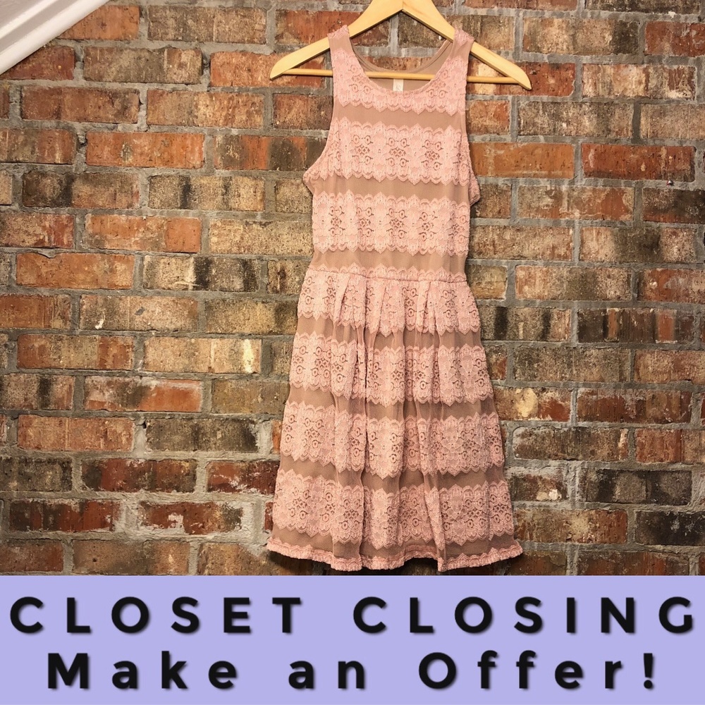 Lovely day peach nude lace sleeveless dress